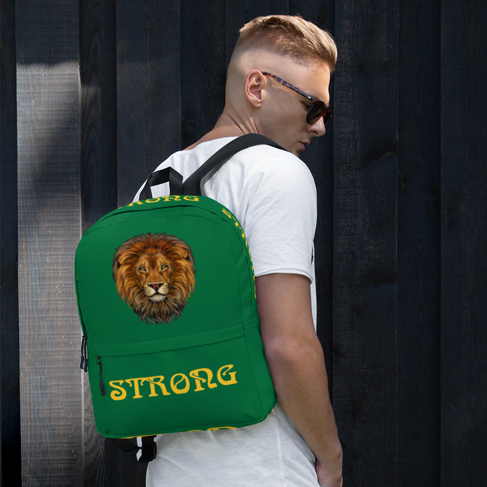 “STRONG” Green Backpack W/Yellow Font