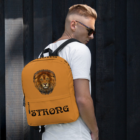 “STRONG” Bronze Backpack W/Black Font