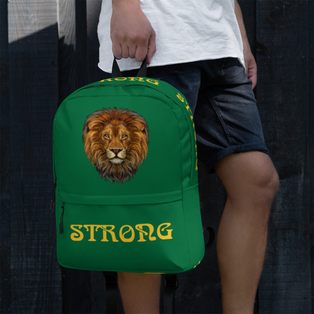 “STRONG” Green Backpack W/Yellow Font