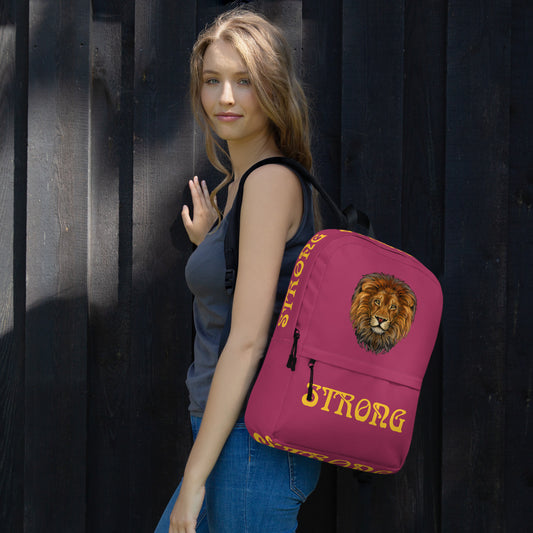 “STRONG” Lipstick Backpack W/Yellow Font
