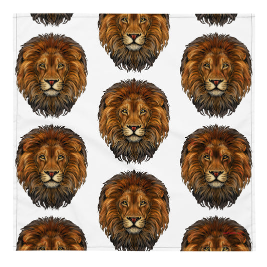 “LION”White All-Over Print Bandana