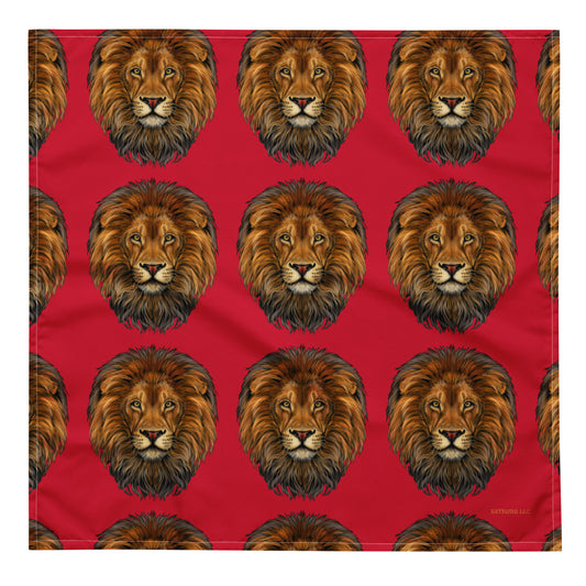 “LION” Red All-Over Print Bandana