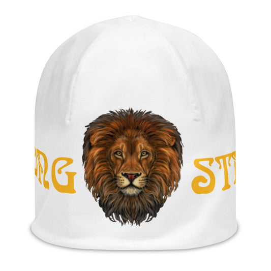"STRONG"White Beanie W/Yellow Font