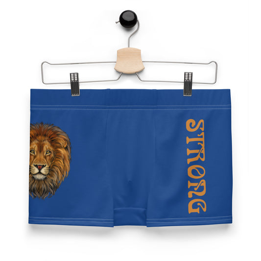 “STRONG”Blue Boxer Briefs W/Orange Font