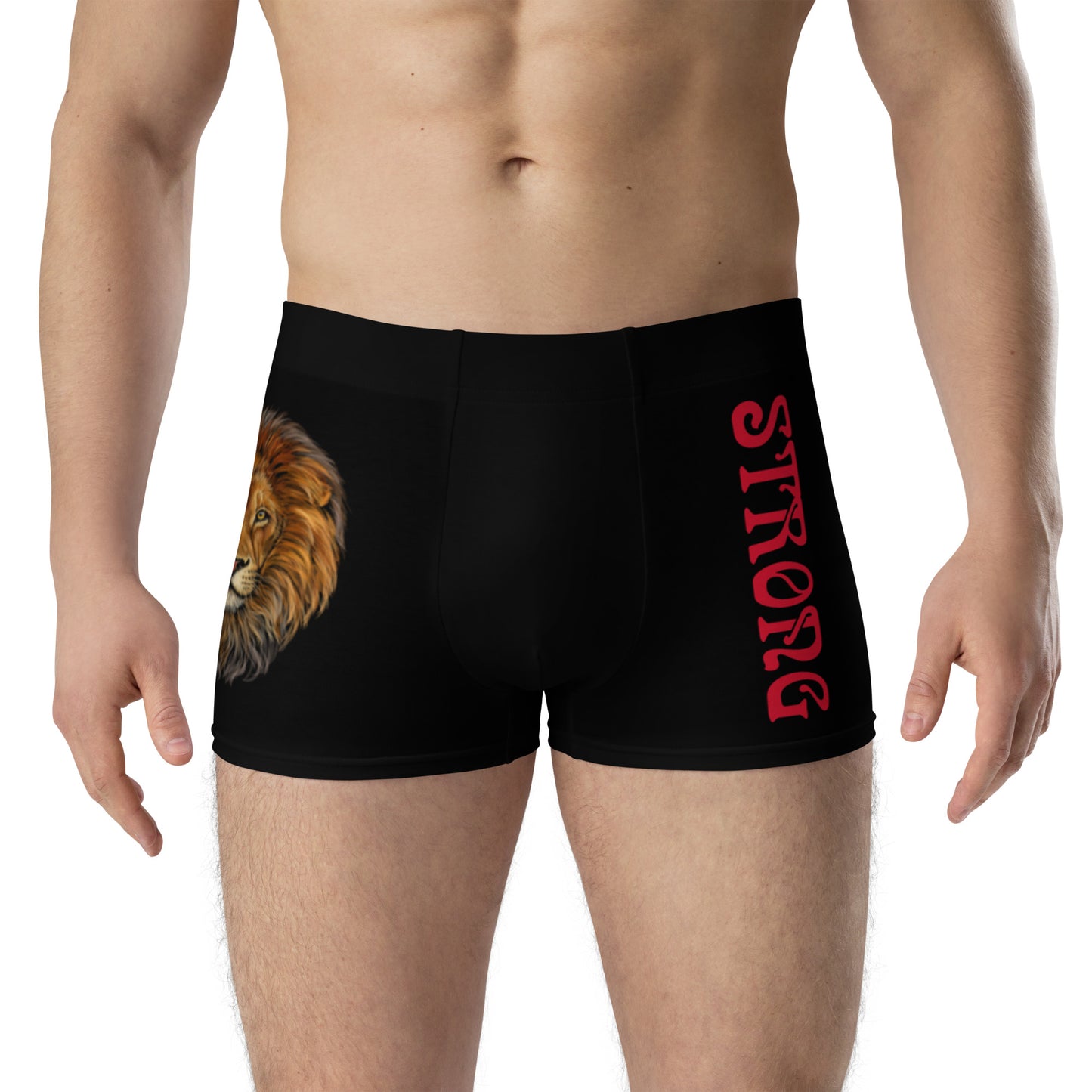 “STRONG”Black Boxer Briefs W/Red Font