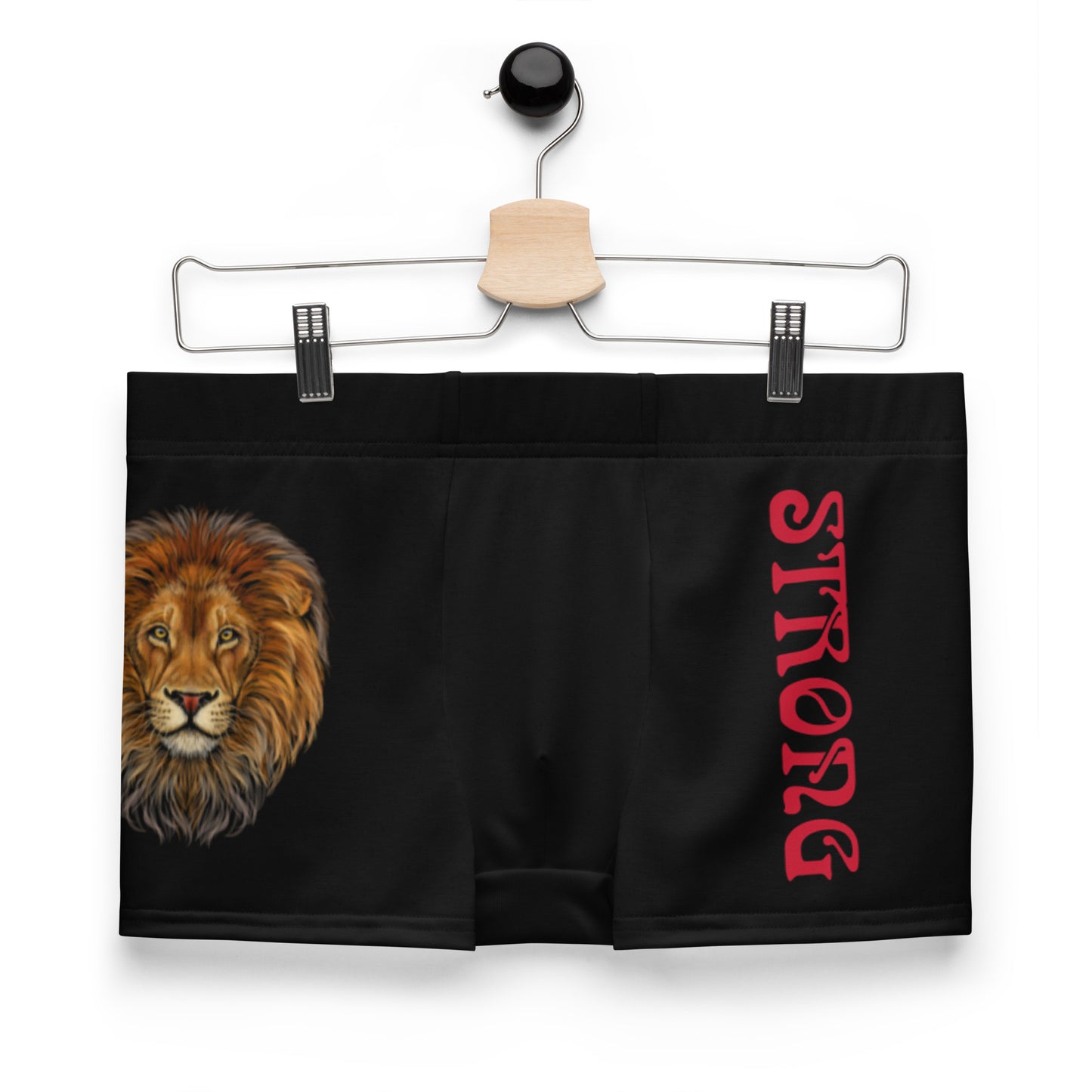 “STRONG”Black Boxer Briefs W/Red Font