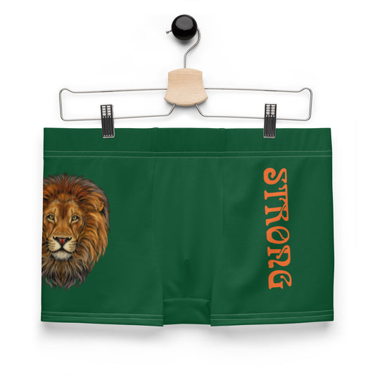 “STRONG”Green Boxer Briefs W/Orange Font