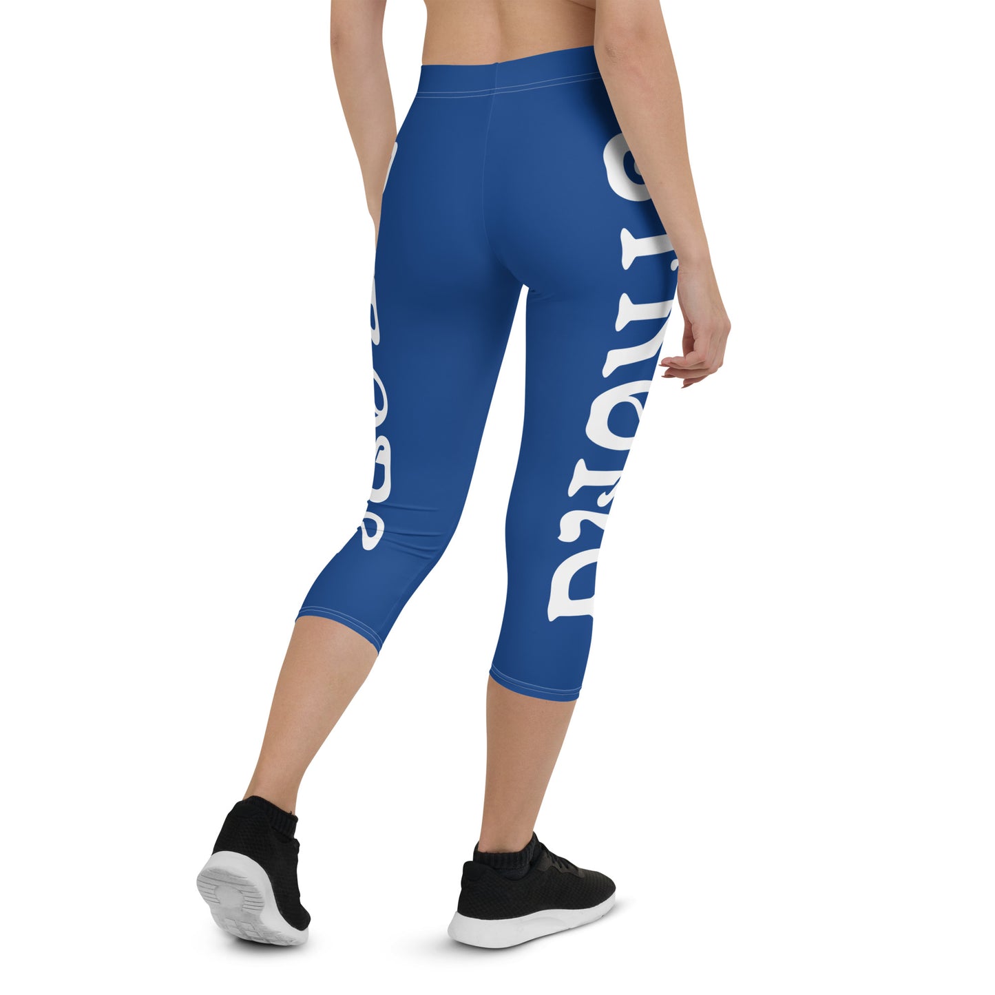 “STRONG” Blue Capri Leggings W/White Font