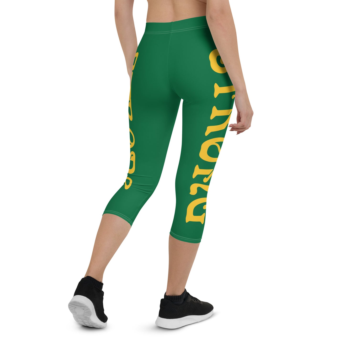 “STRONG” Green Capri Leggings W/Yellow Font