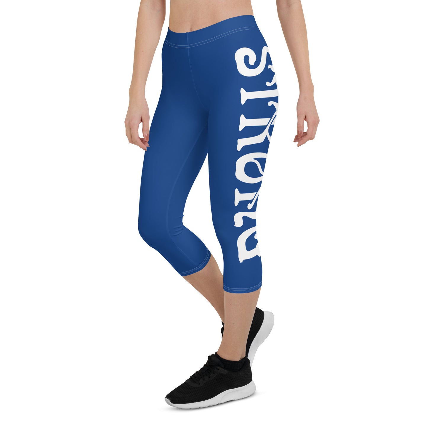 “STRONG” Blue Capri Leggings W/White Font