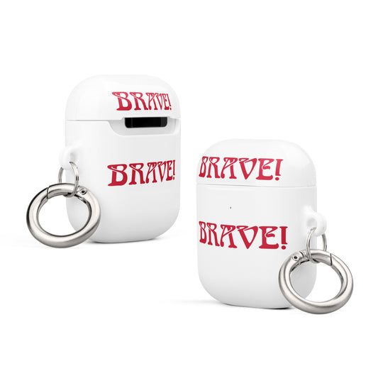 “BRAVE!”White Case for AirPods®W/Red Font