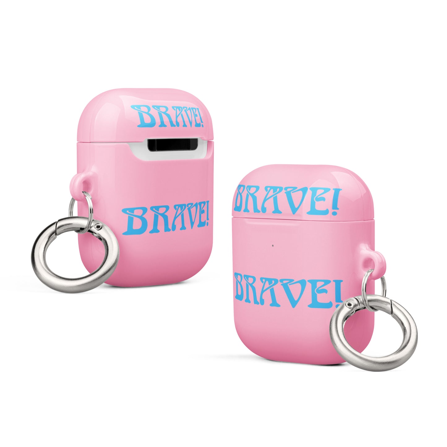 “BRAVE!”Cotton Candy Case for AirPods®W/SkyBlue Font