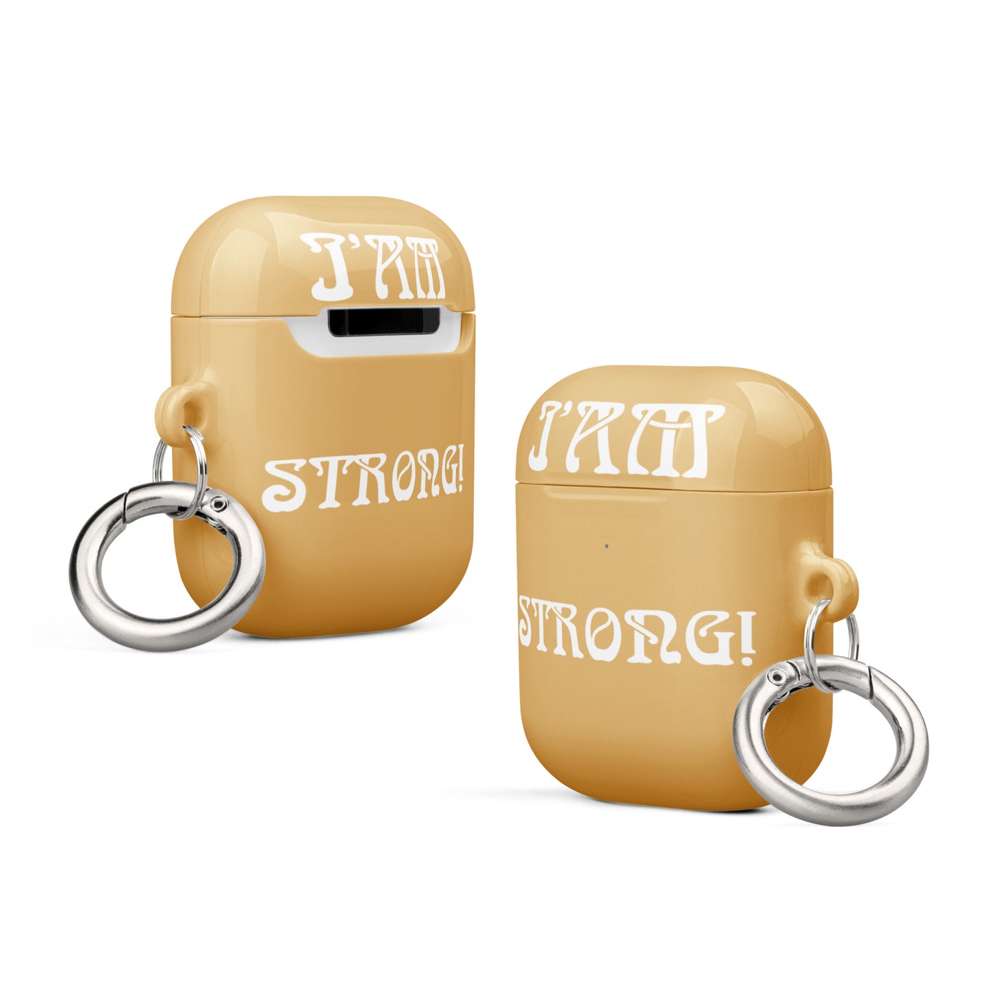 “I’AM STRONG!”Fawn Case for AirPods® W/White Font