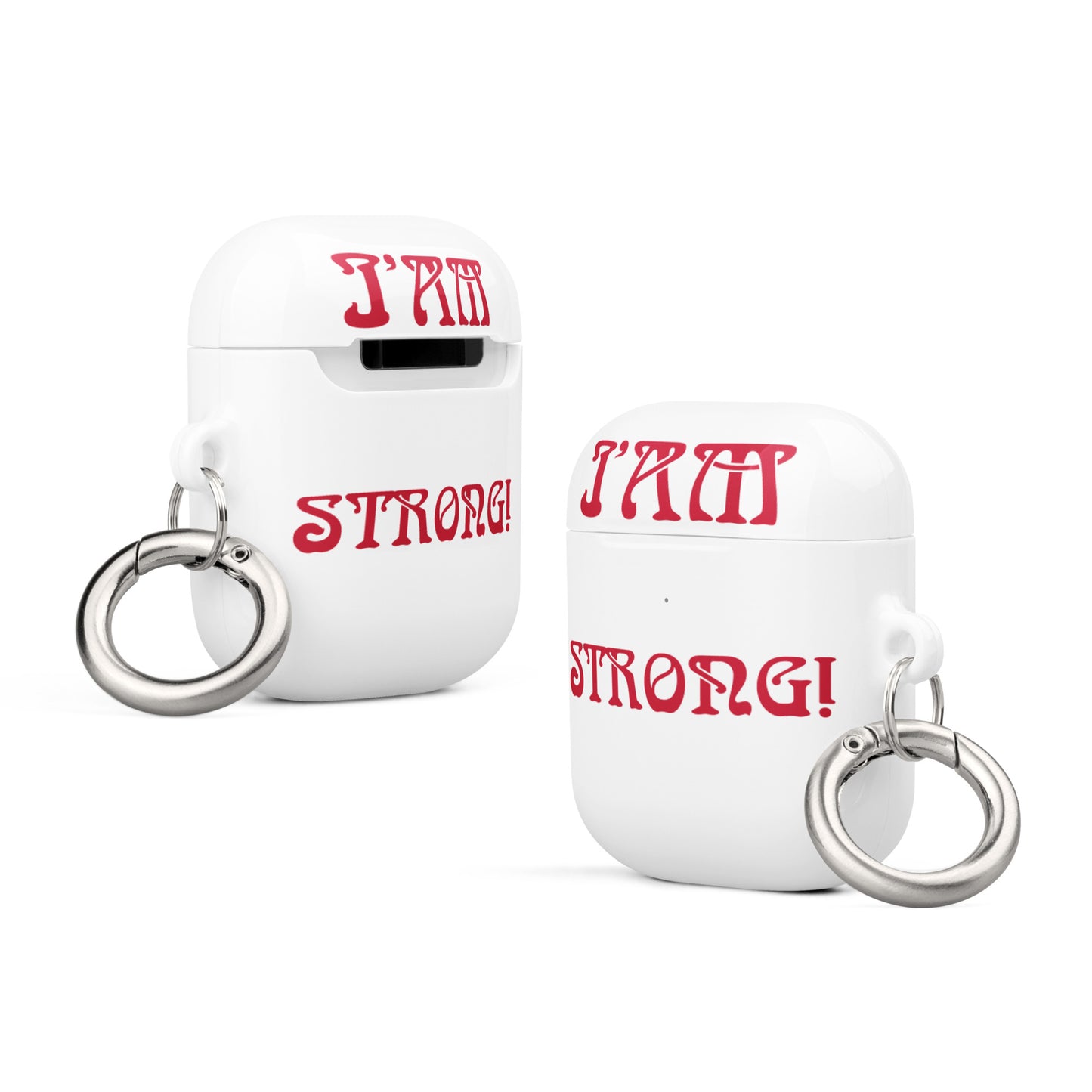 “I’AM STRONG!”White Case for AirPods® W/Red Font