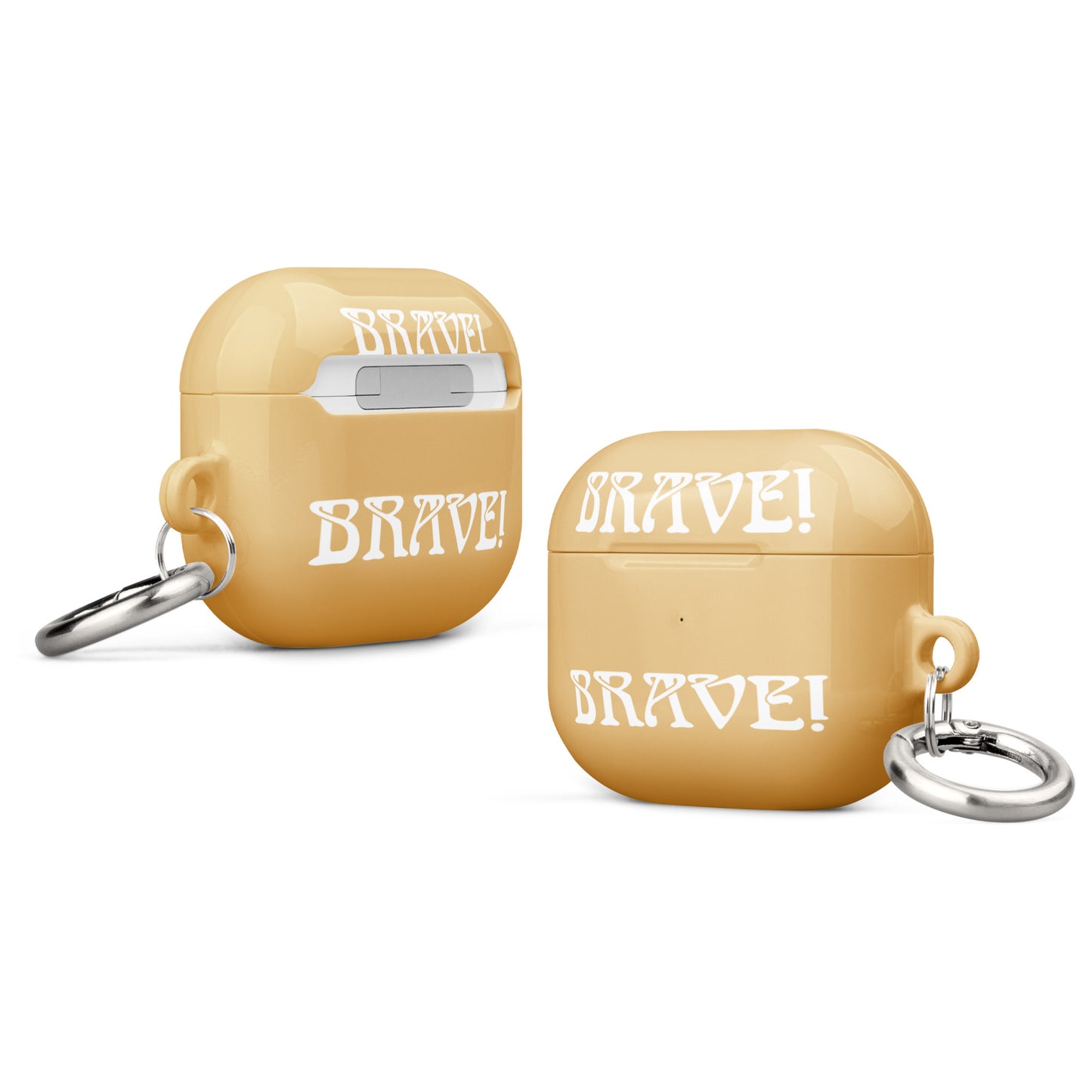 “BRAVE!”Fawn Case for AirPods®W/White Font