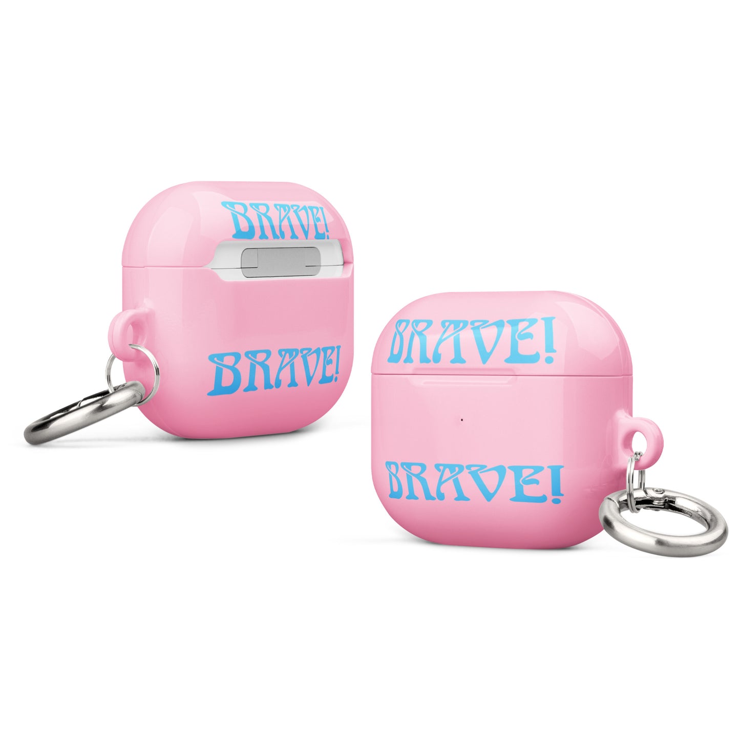 “BRAVE!”Cotton Candy Case for AirPods®W/SkyBlue Font