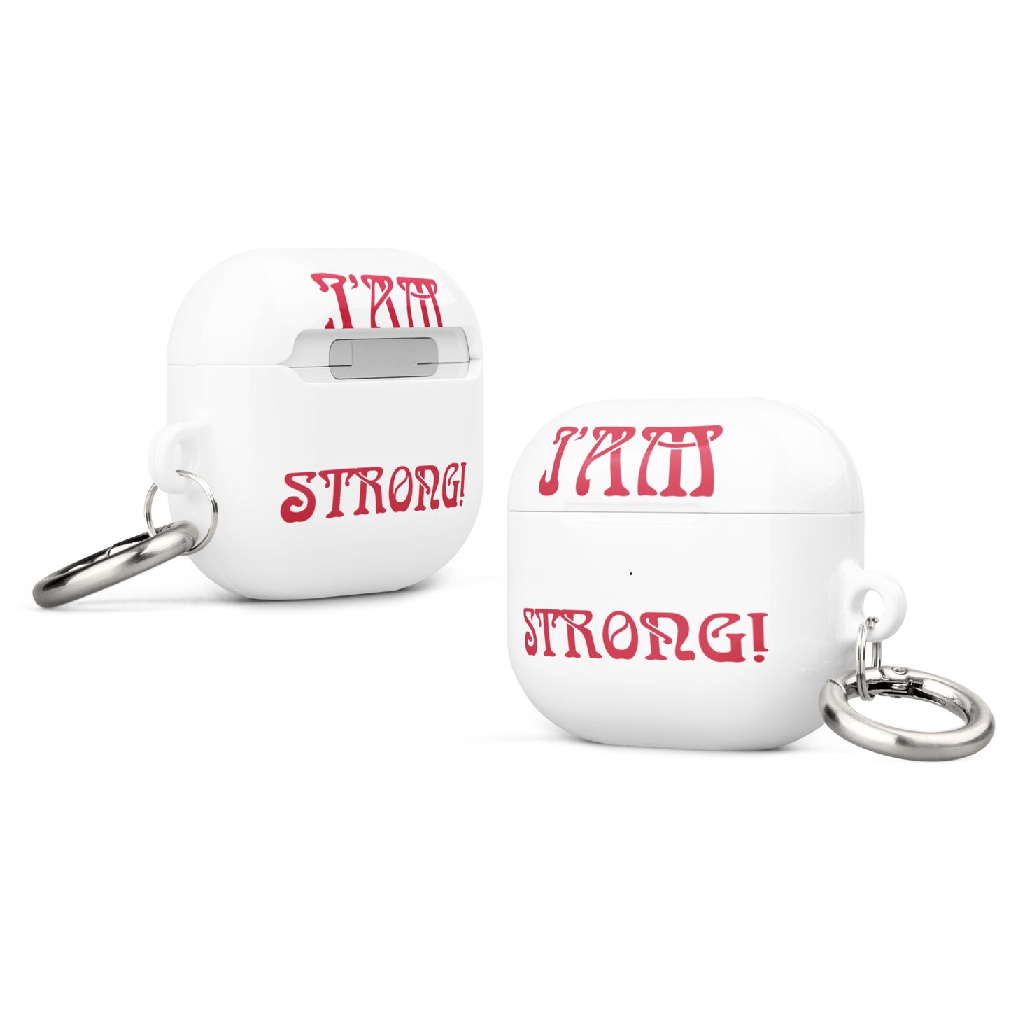 “I’AM STRONG!”White Case for AirPods® W/Red Font