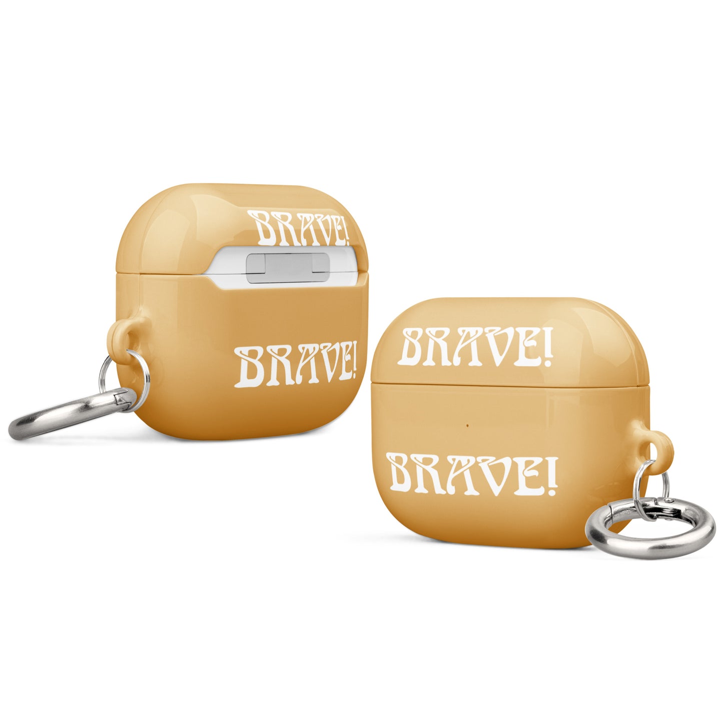 “BRAVE!”Fawn Case for AirPods®W/White Font