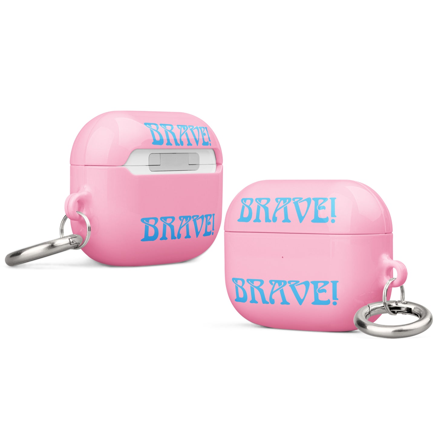 “BRAVE!”Cotton Candy Case for AirPods®W/SkyBlue Font