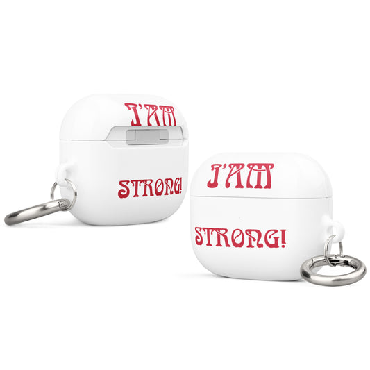 “I’AM STRONG!”White Case for AirPods® W/Red Font