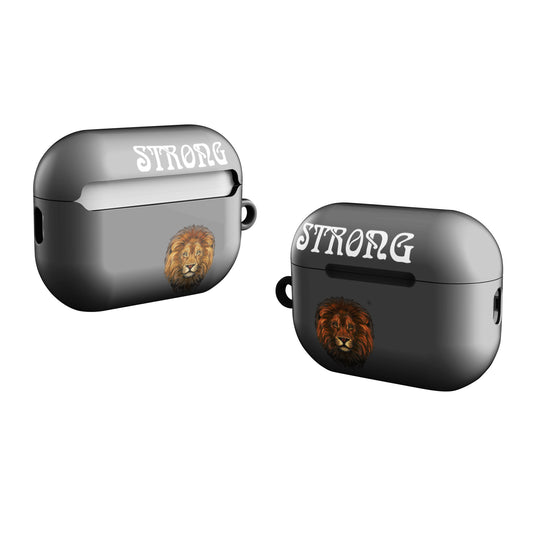 “STRONG”Grey Case for AirPods®W/White Font