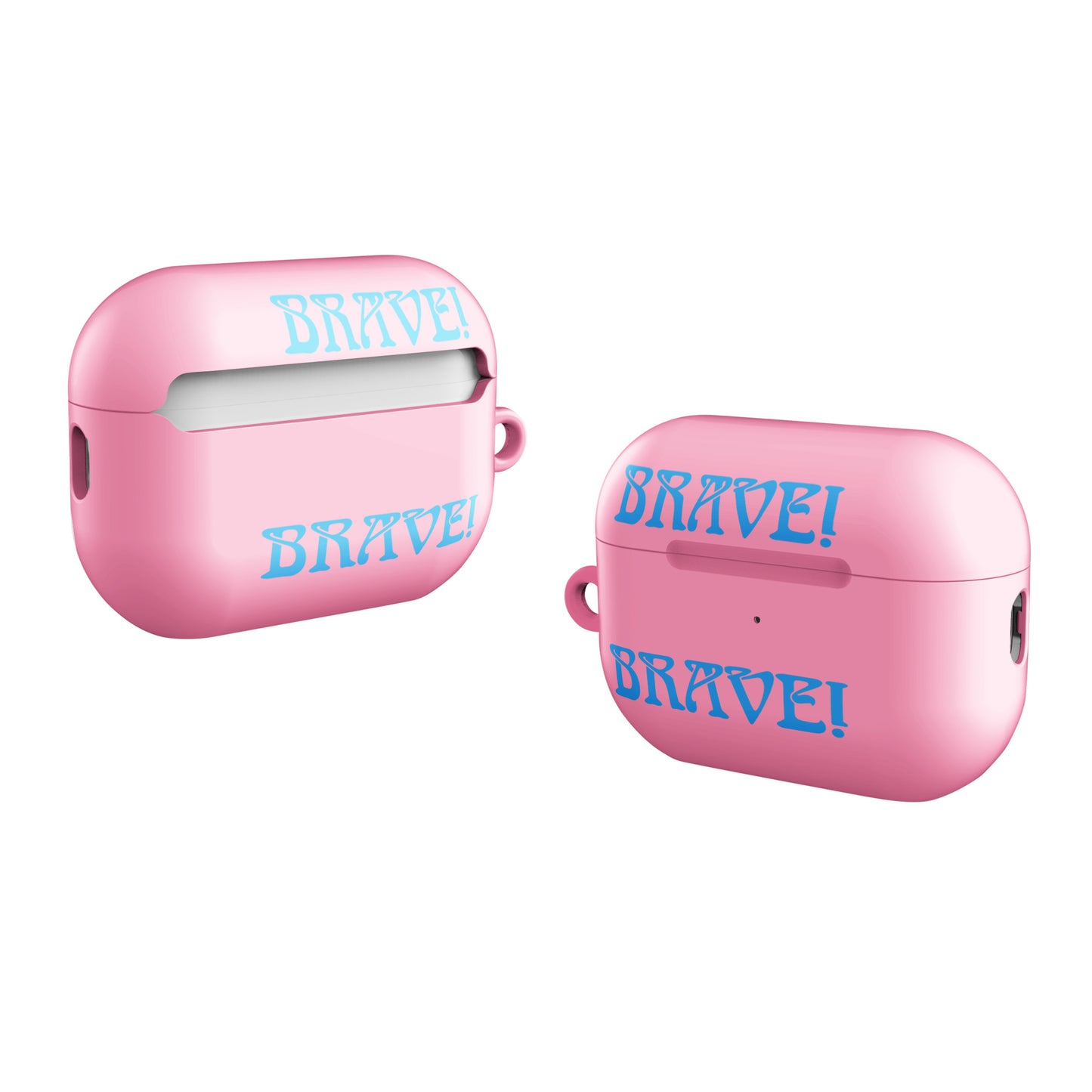 “BRAVE!”Cotton Candy Case for AirPods®W/SkyBlue Font