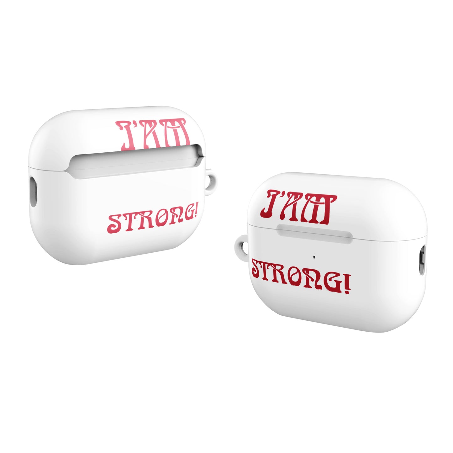 “I’AM STRONG!”White Case for AirPods® W/Red Font