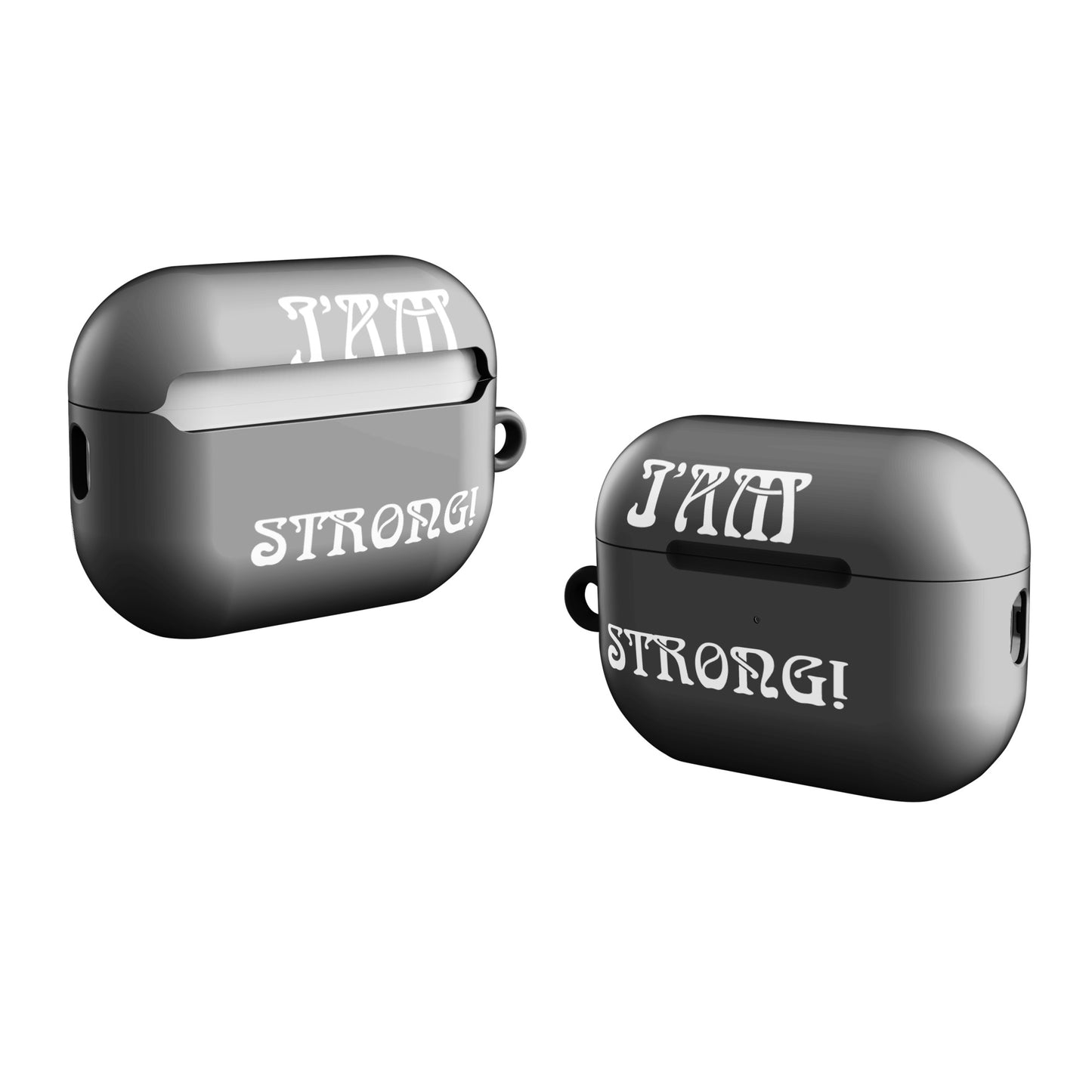 “I’AM STRONG!” Grey Case for AirPods® W/White Font