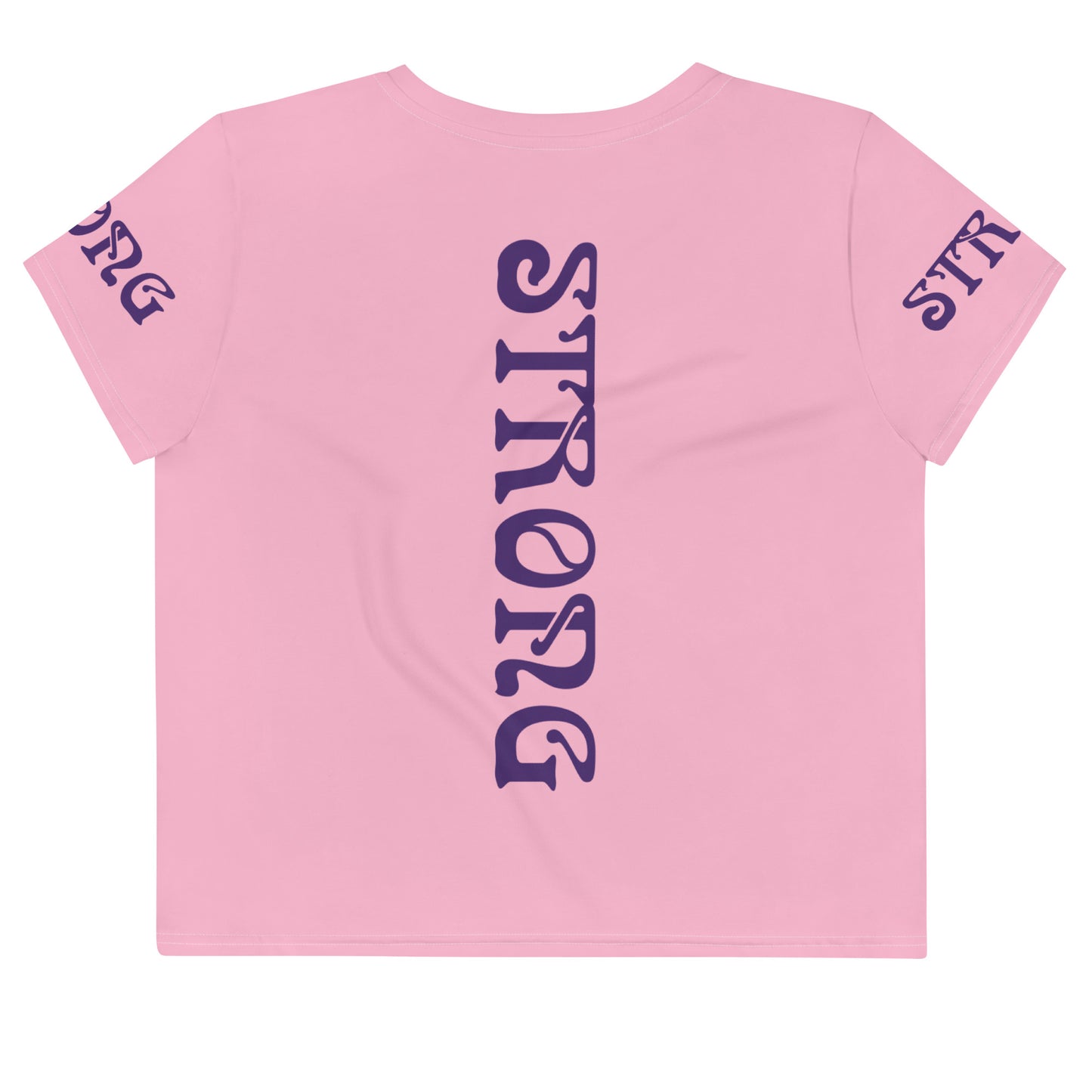 “STRONG”Cotton Candy Crop Tee W/Purple Font