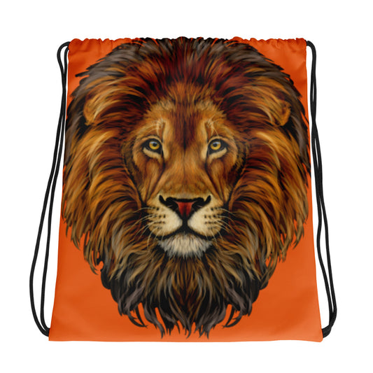 “LION”Orange Drawstring Bag