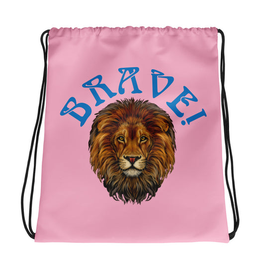 “BRAVE!”Drawstring Bag W/SkyBlue Font