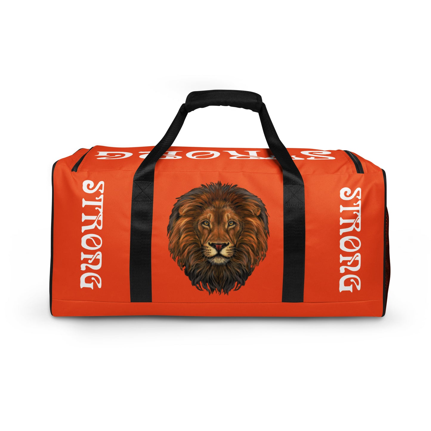 “STRONG”Orange Duffle Bag W/White Font