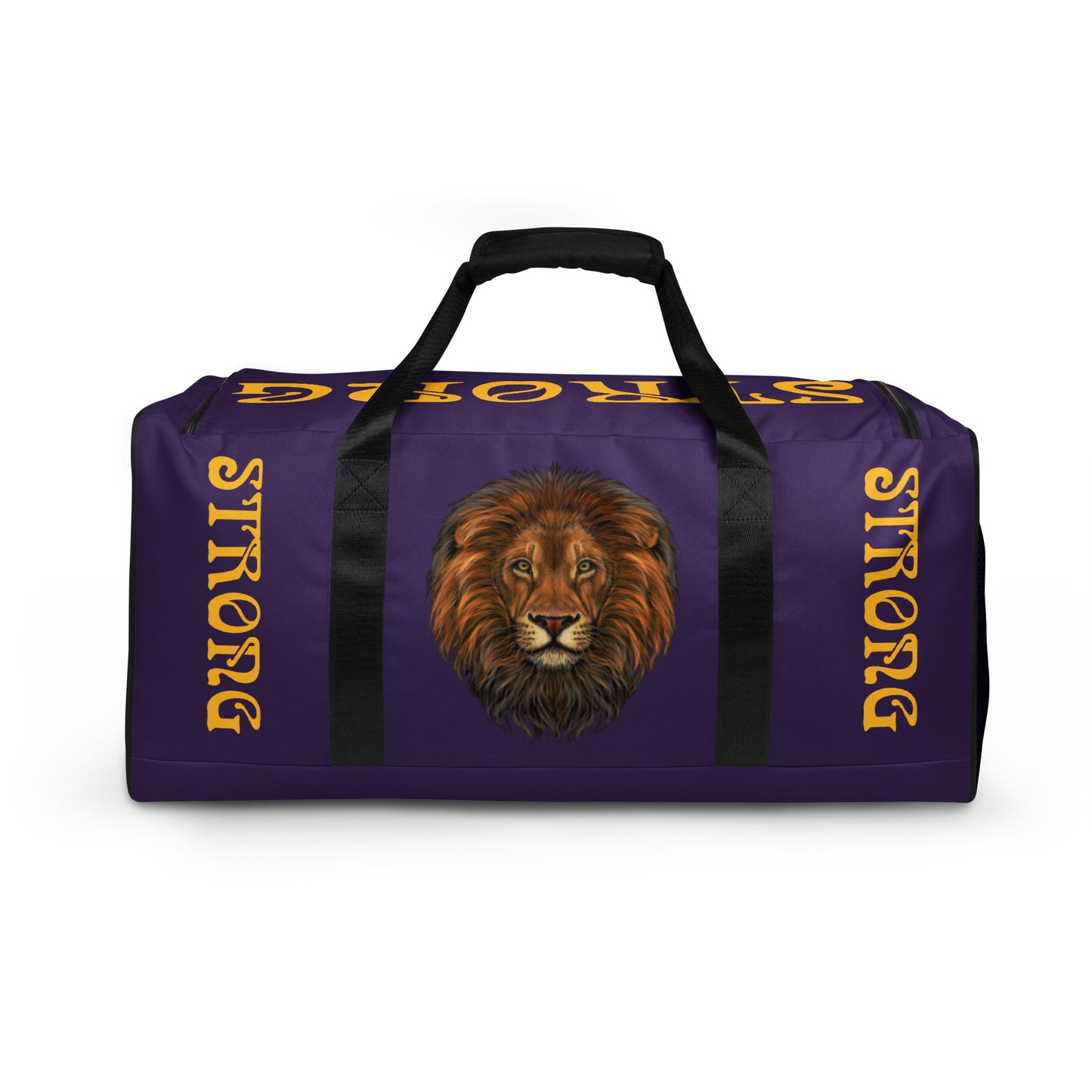 “STRONG”Purple Duffle Bag W/Yellow Font