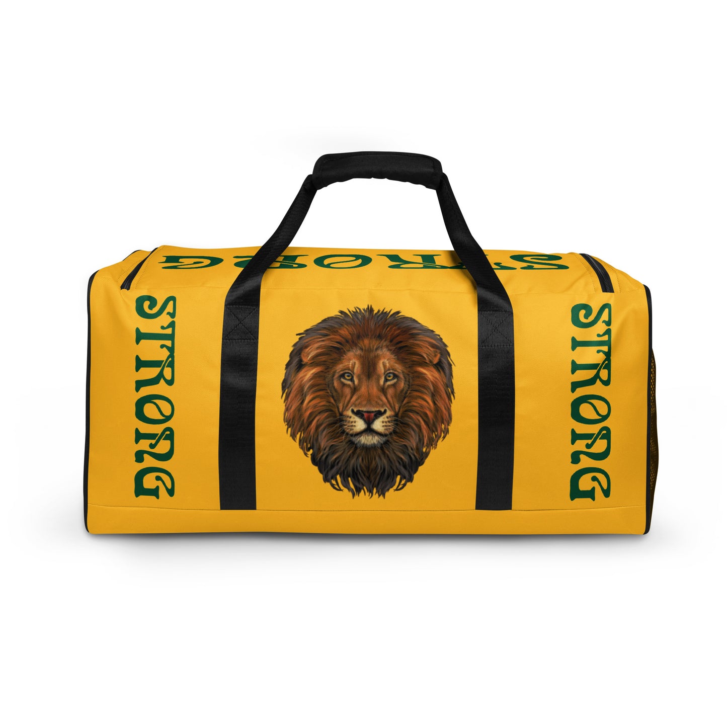 “STRONG”Yellow Duffle Bag W/Green Font