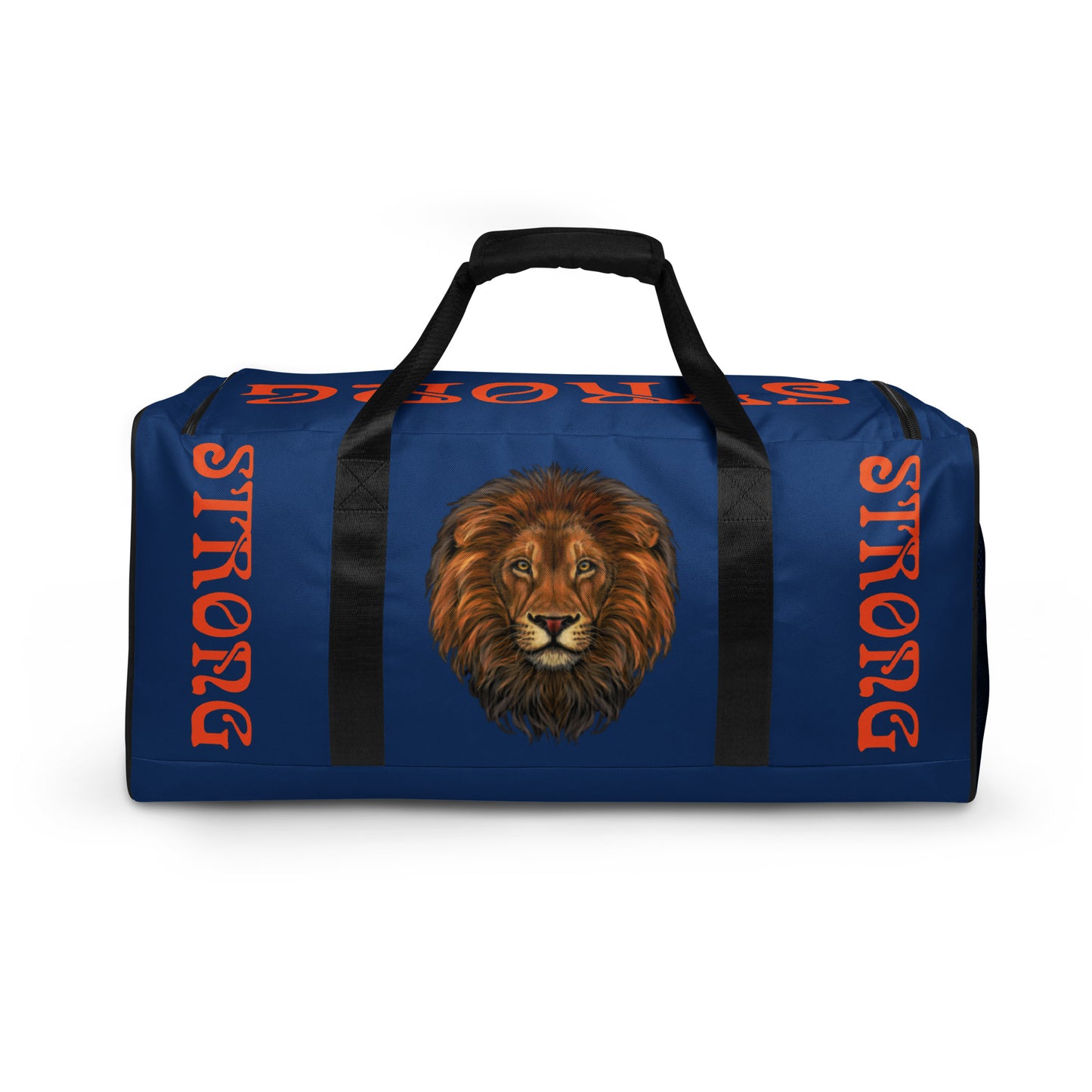 “STRONG” Blue Duffle Bag W/Orange Font