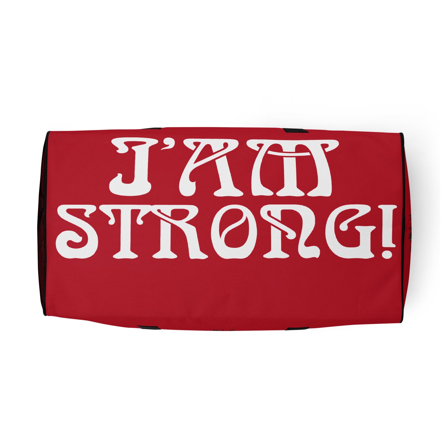 “STRONG”Red Duffle Bag W/White Font