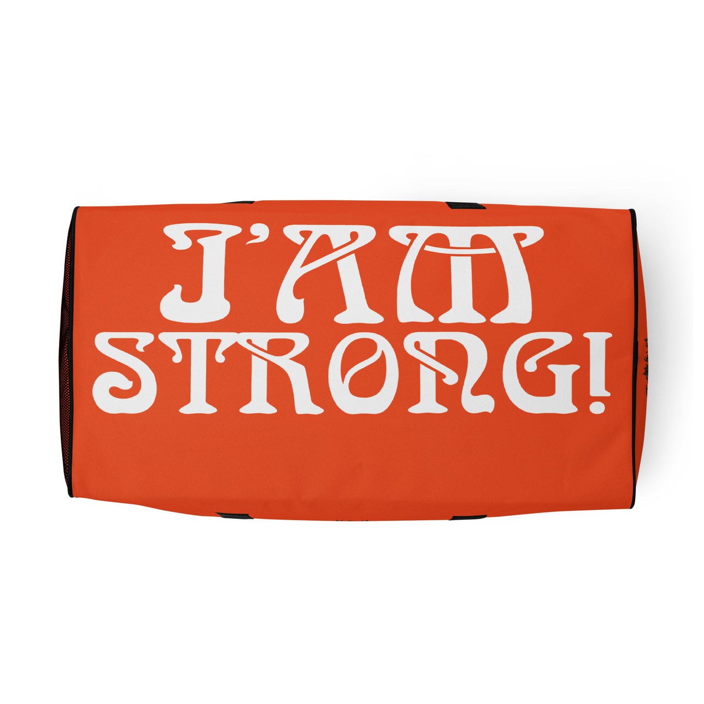 “STRONG”Orange Duffle Bag W/White Font