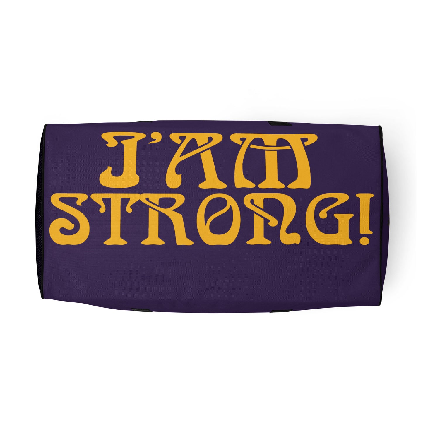 “STRONG”Purple Duffle Bag W/Yellow Font