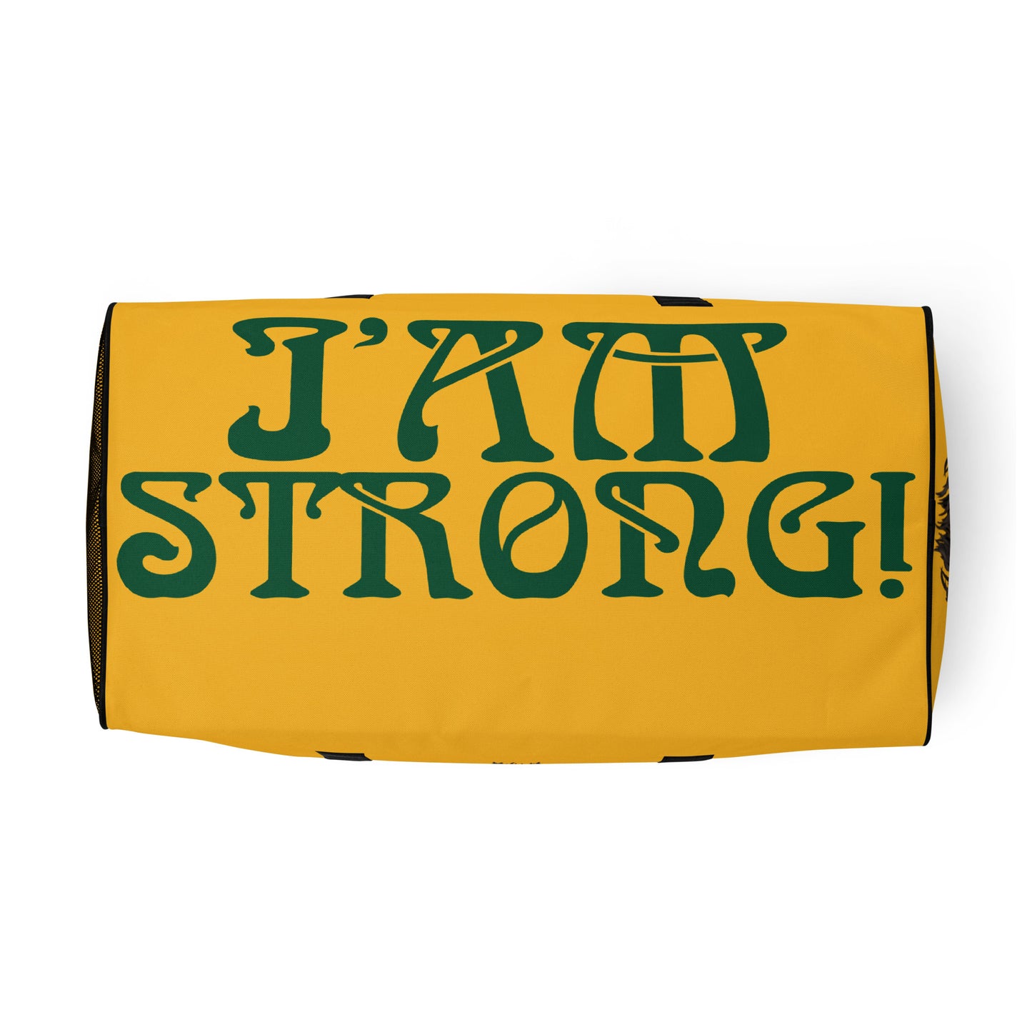 “STRONG”Yellow Duffle Bag W/Green Font