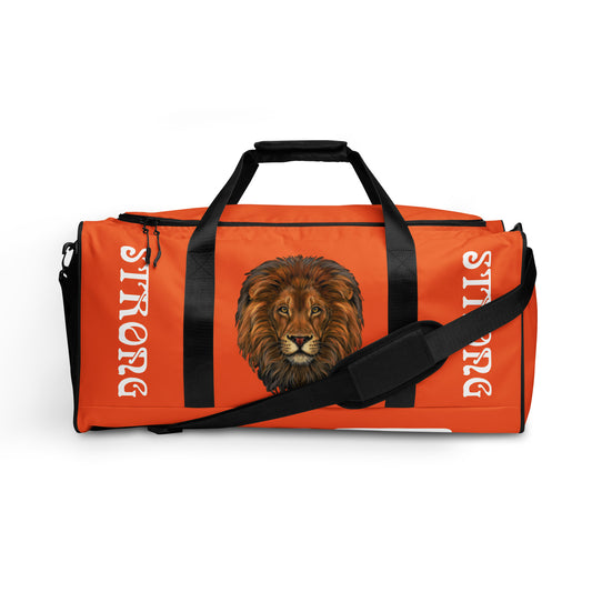 “STRONG”Orange Duffle Bag W/White Font