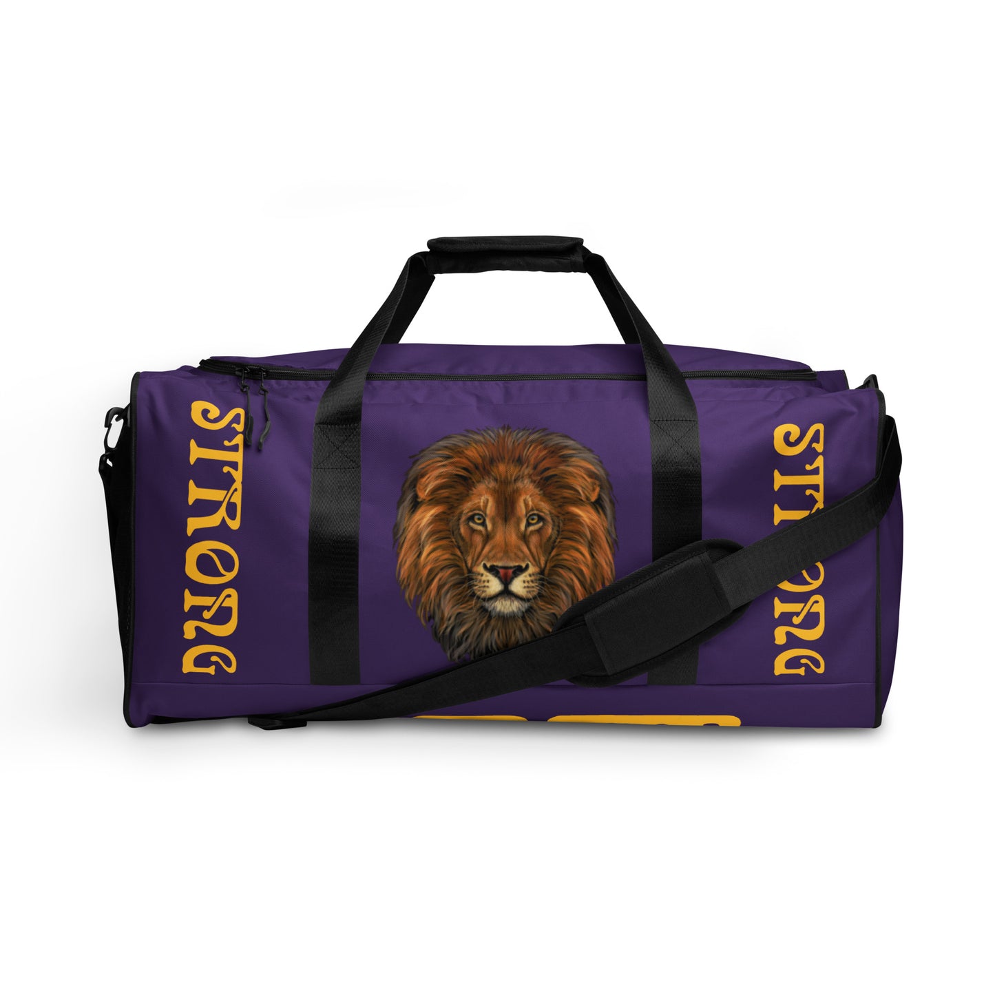 “STRONG”Purple Duffle Bag W/Yellow Font