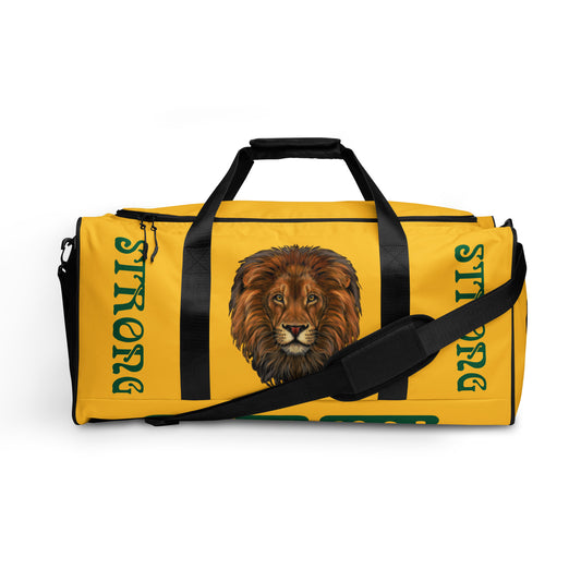 “STRONG”Yellow Duffle Bag W/Green Font