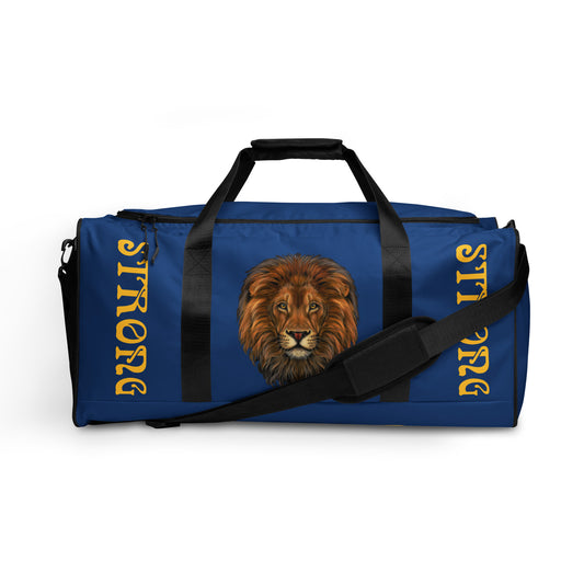 “STRONG” Blue Duffle Bag W/Yellow Font