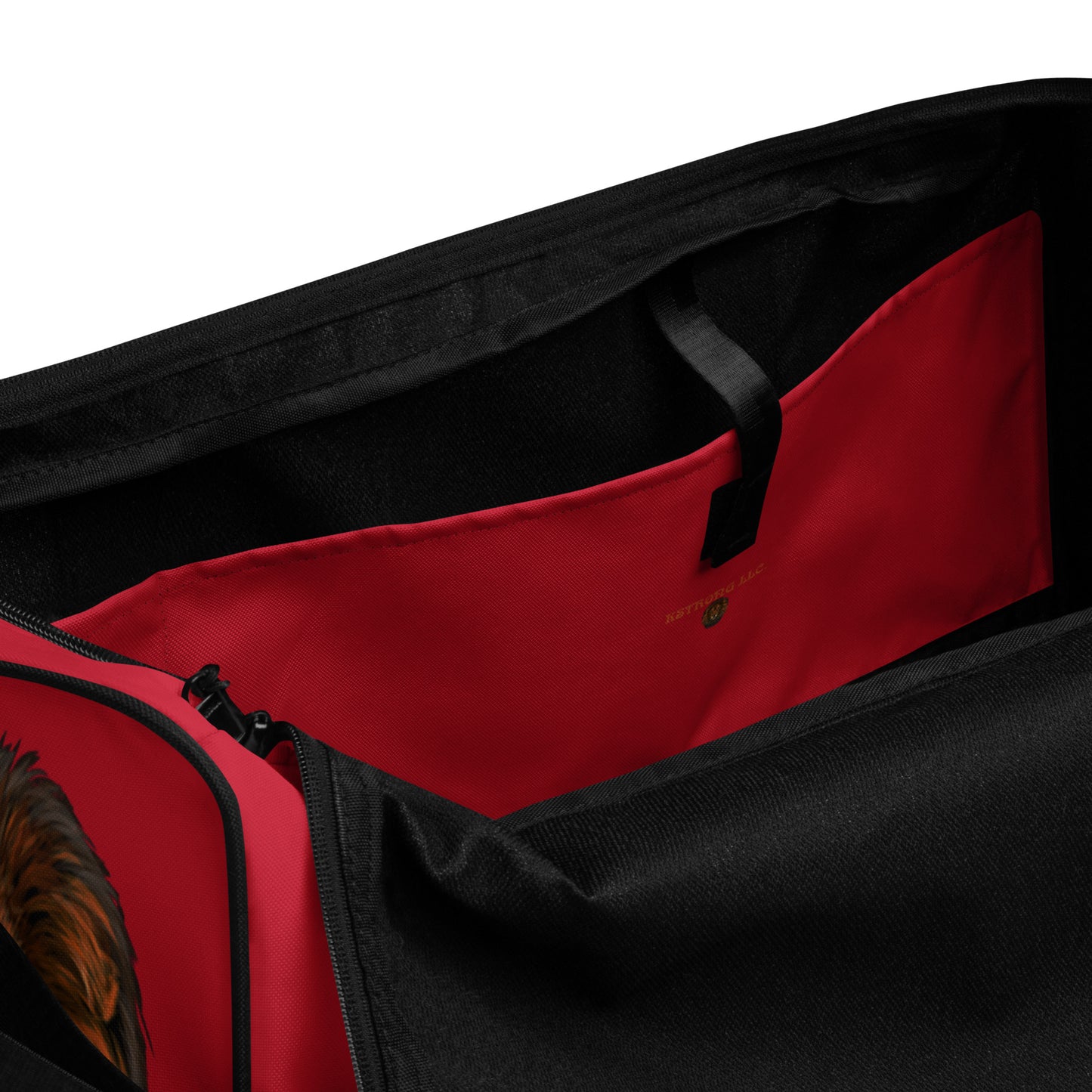 “STRONG”Red Duffle Bag W/White Font