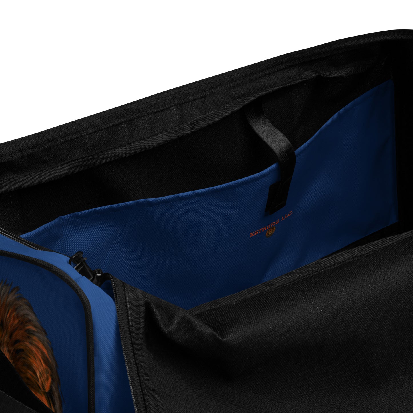 “STRONG” Blue Duffle Bag W/Orange Font