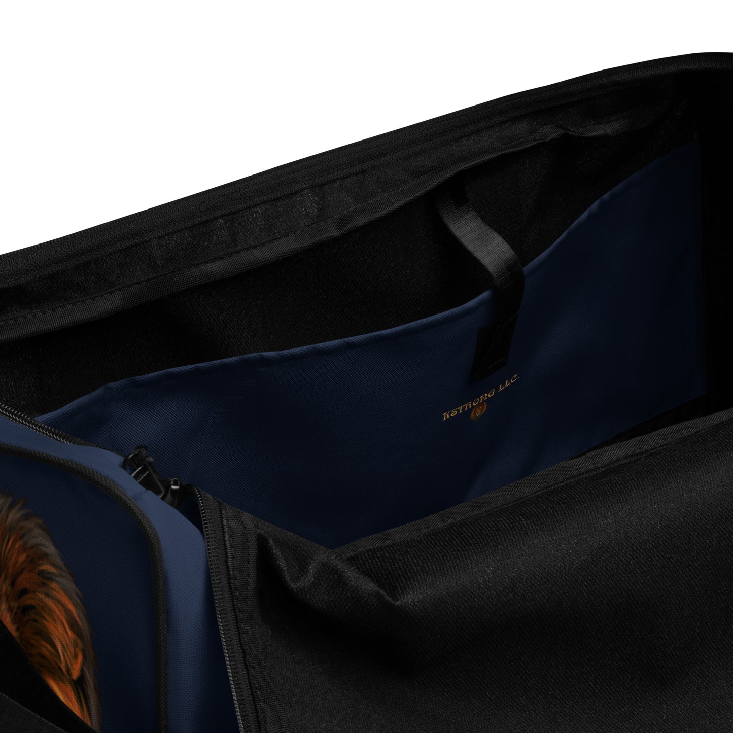 “STRONG” Navy Duffle Bag W/Fawn Font