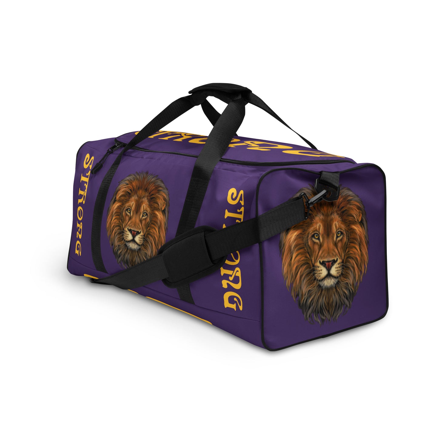 “STRONG”Purple Duffle Bag W/Yellow Font