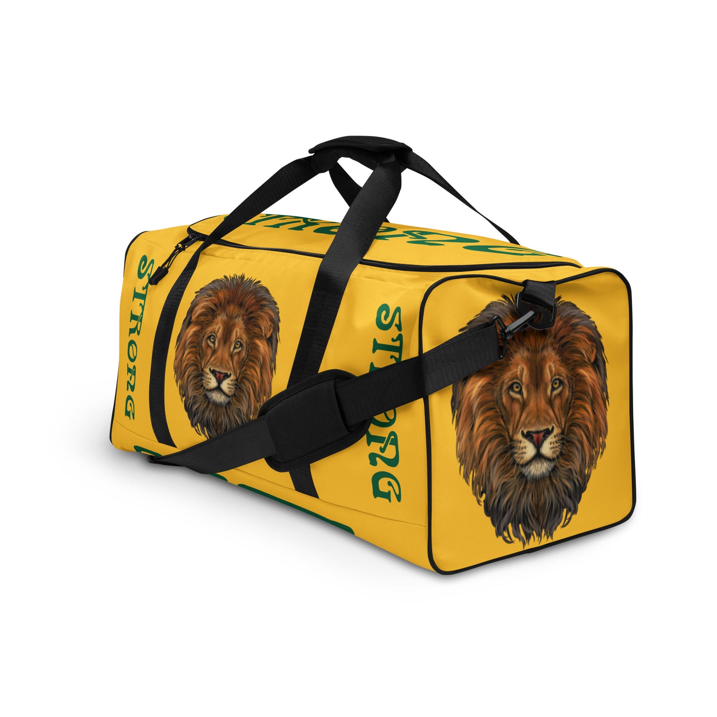 “STRONG”Yellow Duffle Bag W/Green Font