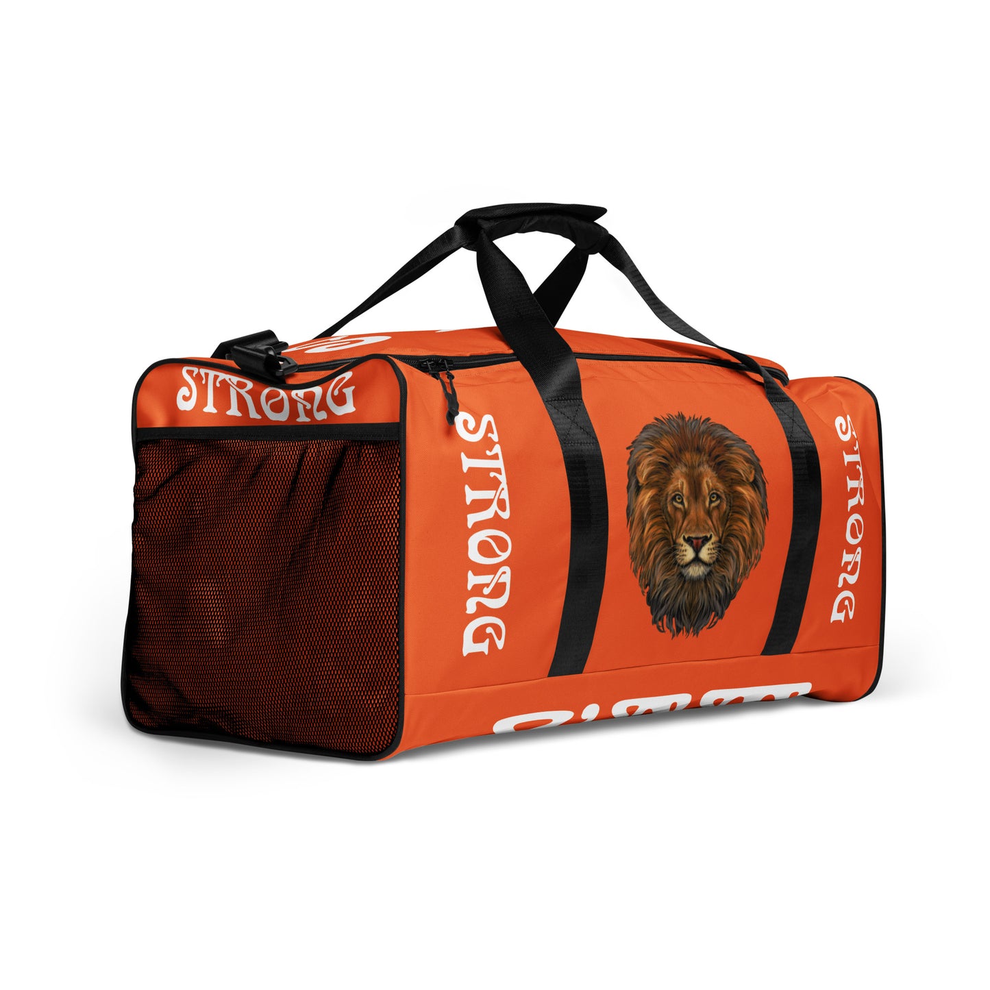 “STRONG”Orange Duffle Bag W/White Font