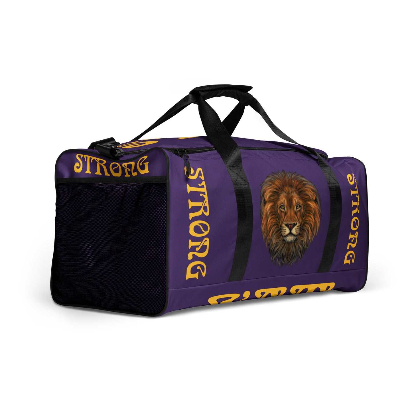 “STRONG”Purple Duffle Bag W/Yellow Font